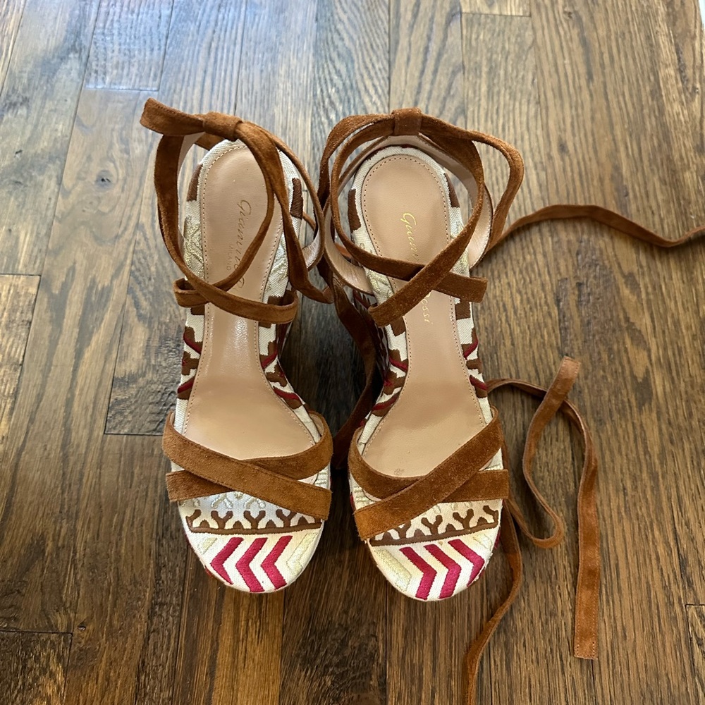 Gianvito Rossi Platform Wedges size 36.5 used with dustbag.